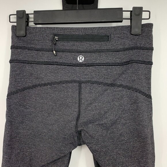 Lululemon Leggings Run Pace Tight Gray Black Wee Stripe Luxtreme - Picture 6 of 10